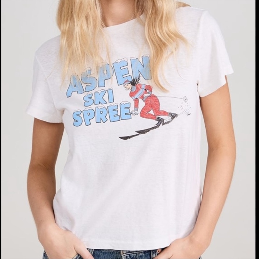 RE/DONE Classic Tee shirt  Aspen Ski Spree Graphic T-Shirt size medium bnwt